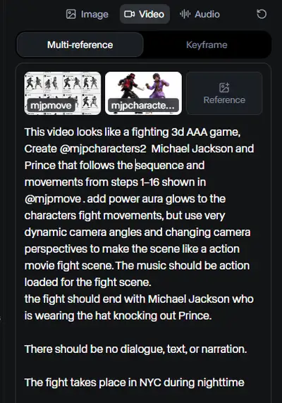 3D AAA Fight Scene Video Prompt