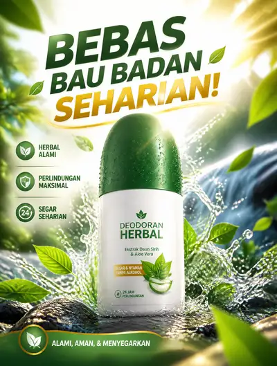 Herbal deodorant advertising poster, Indonesian