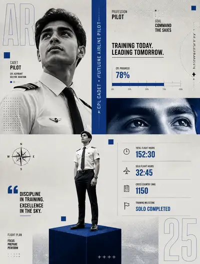 Swiss style CPL cadet pilot editorial poster