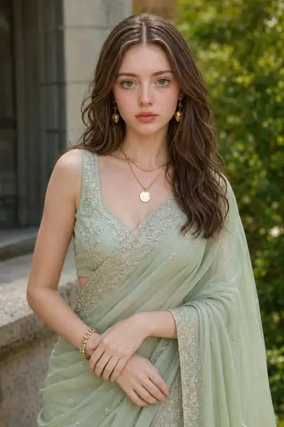 Hyper-realistic saree portrait from reference