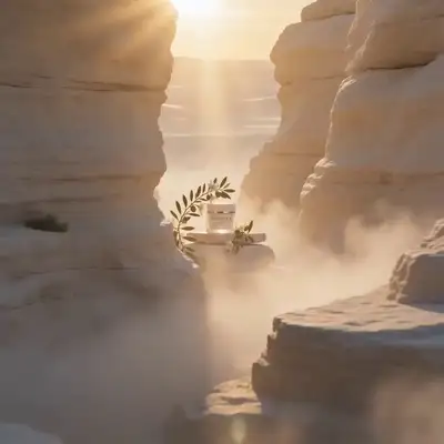 Luxury skincare 3D commercial with an olive oil drop splash