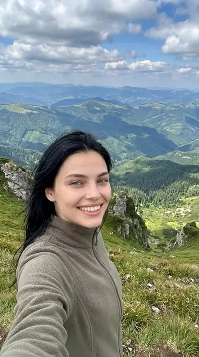 Fotorealistischer Hochgebirgs-Selfie-Prompt