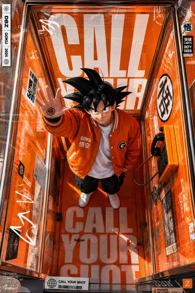 Goku Streetwear Phone Booth Campaign Poster