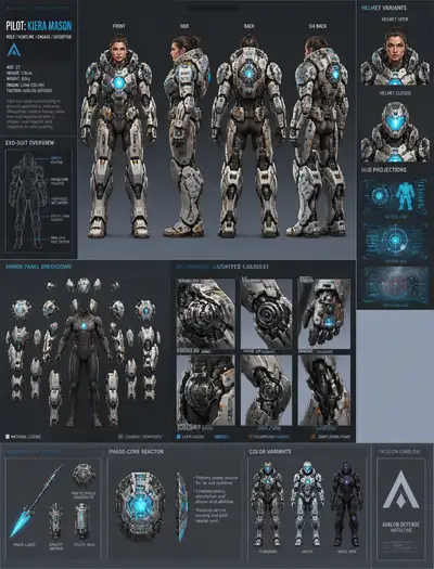 Sci-fi Mecha Pilot character sheet prompt