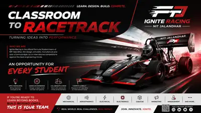 College Formula One team banner design
