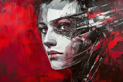 Cybernetic Expressionism Portrait Prompt