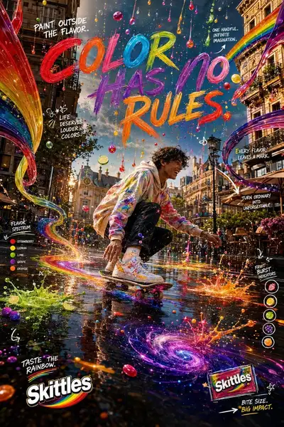 Skittles Flavor Storm Rainbow Ad Campaign