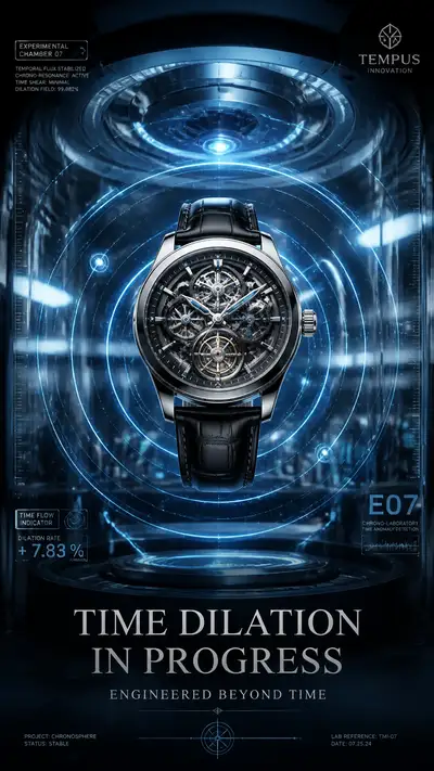 Time Dilation luxury watch advertising poster