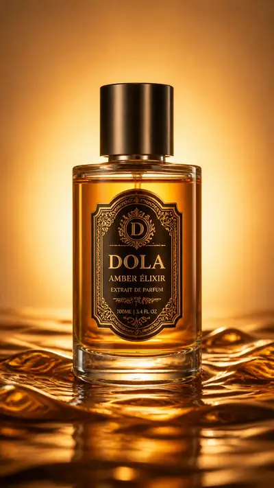 Amber Perfume Bottle Product Photography