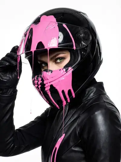 Close-Up Futuristic Helmet Portrait
