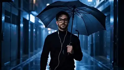 Cinematic Rain-Soaked Alley Action Scene