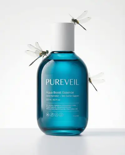 Skincare product photo template with decorative animals