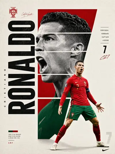 Editorial sports poster template for a football player