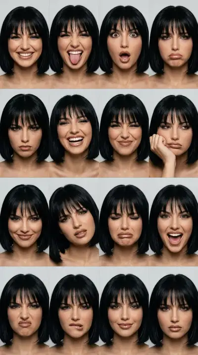 Color Photobooth Expression Grid 4x4