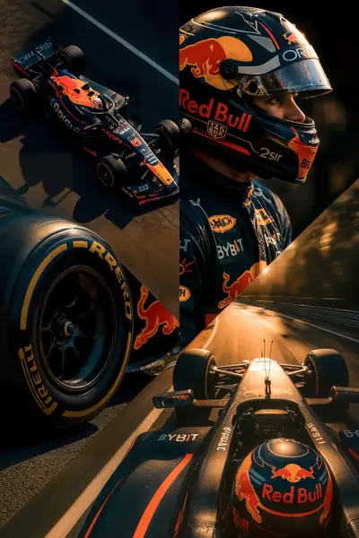 Red Bull F1 Collage Bild-Prompt