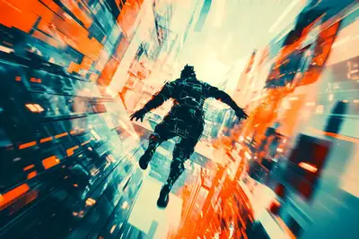 Cyberpunk Glitch Runner Scene