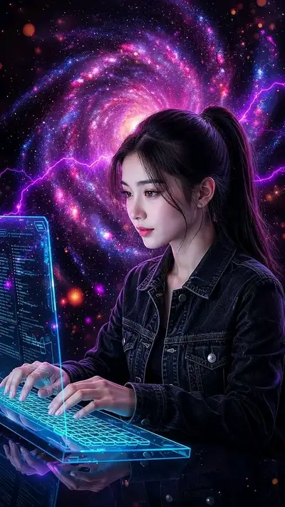Ultra-Realistic Futuristic AI Programmer Portrait