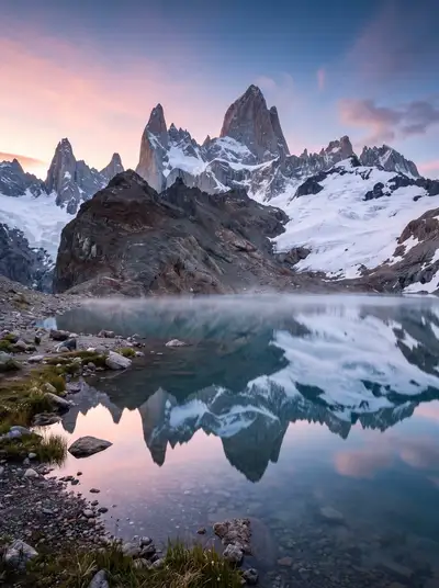 Alpine Lake Mountain Reflection at Dawn