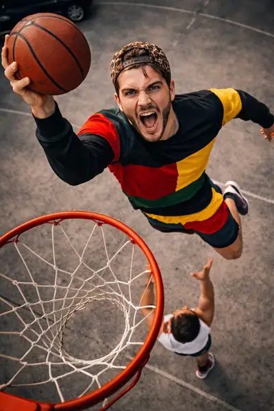 Dynamic Slam Dunk Cinematic Photo Prompt