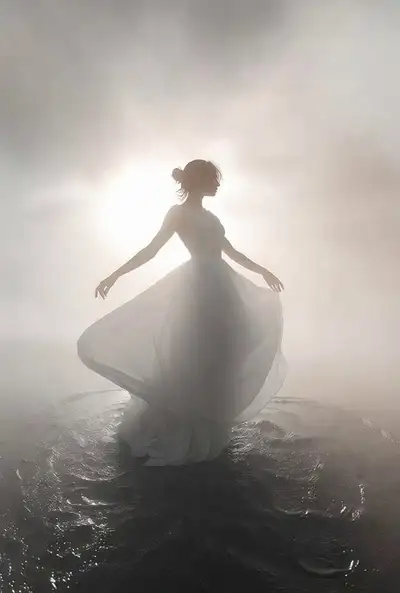 Surreal Misty Female Figure