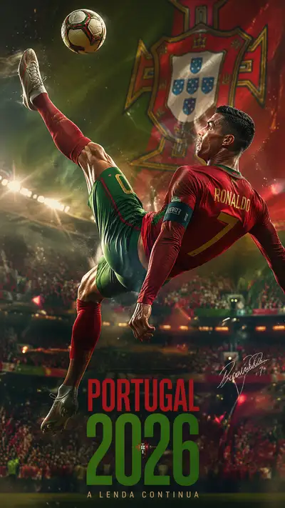 Ronaldo CG bicycle kick action shot