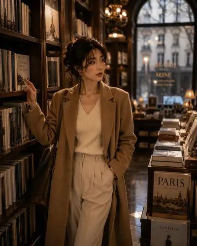 Luxury Editorial Bookstore Portrait