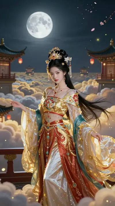 Chinese Fantasy Phone Wallpaper Prompt
