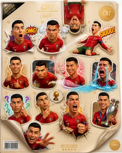 Ronaldo premium 3D collectible sticker sheet