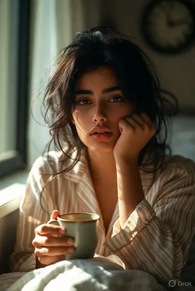 Photorealistic Morning Portrait of Indian Woman