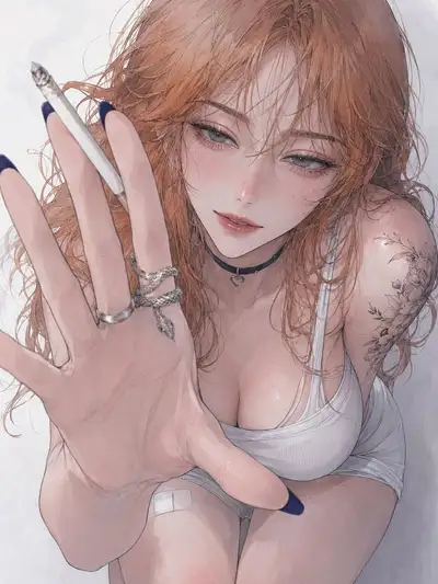 现代日系同人动漫插画：成熟韩漫脸融合日漫半厚涂