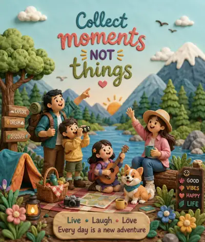 Family Camping Adventure Illustration