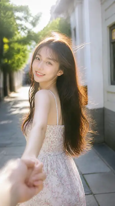 Cinematic summer portrait template prompt, Chinese