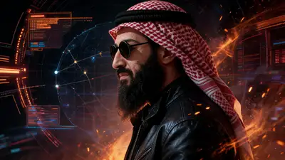 Cyberpunk-Sci-Fi-Seitenprofil-Porträt mit Datenströmen
