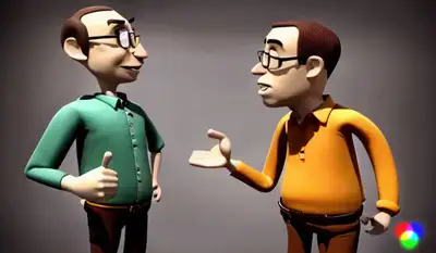 Cartoon Conversation in Bryce 3D Style