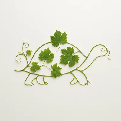 Minimalist Grapevine Tortoise Art