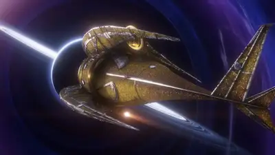 Dynamic Orbiting Steampunk Spaceship