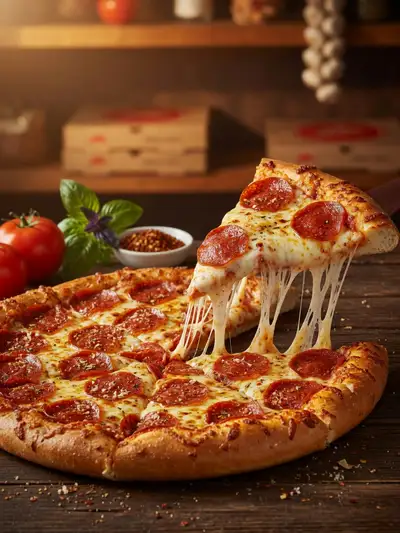 Stuffed Crust Pizza Ad With Dramatic Cheese Pull