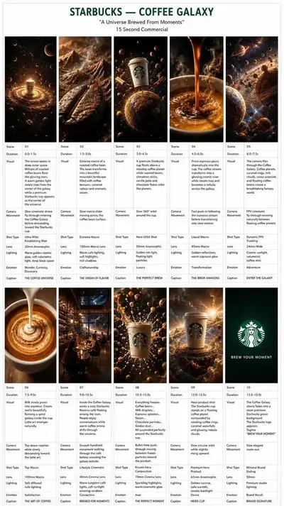 Concept publicitaire de 15 secondes : Starbucks Coffee Galaxy