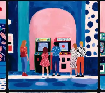 90s Gaming Center Entrance Scene