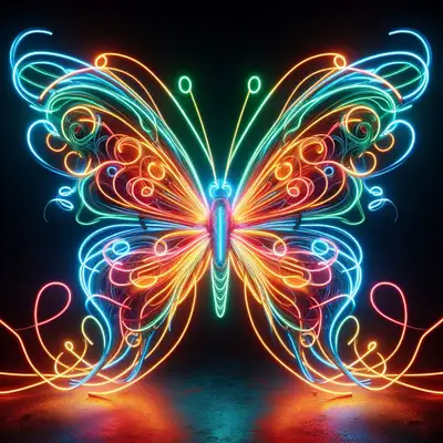 Neon Light Sculpture Prompt