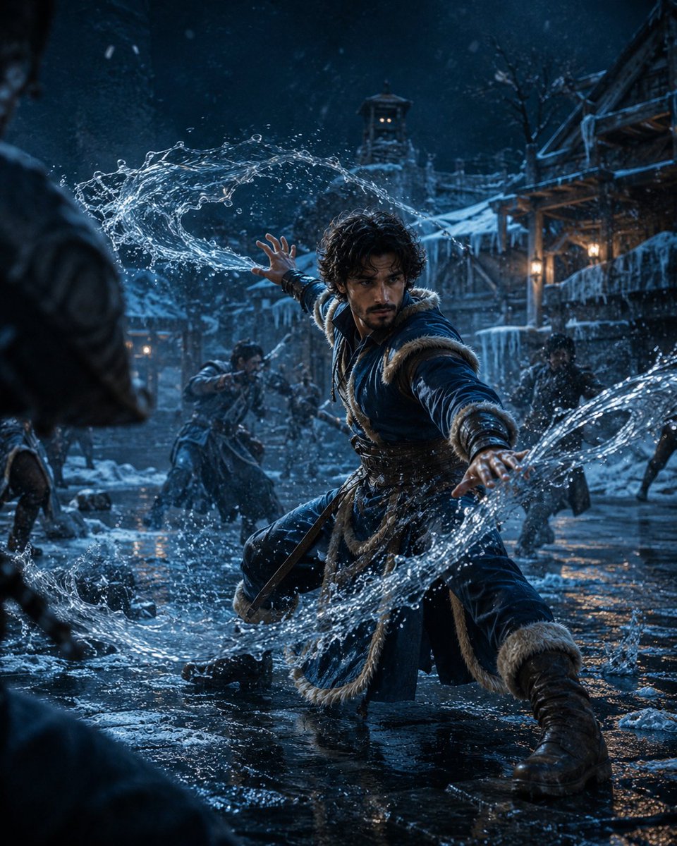 Avatar-style waterbending combat scene from an identity reference (GPT Image 2)