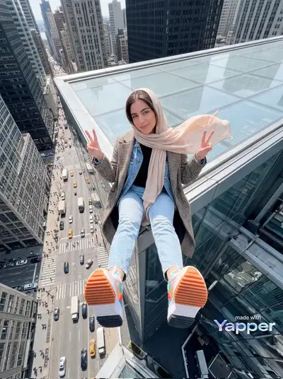 Top-down rooftop peace sign city photo
