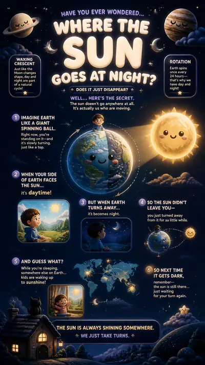 Educational explainer image about day and night