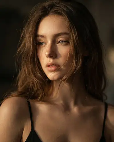 Cinematic close-up portrait with dramatic side lighting