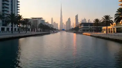 Cinematic aerial drone journey across Dubai landmarks