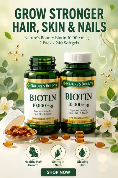 Nature's Bounty Biotin product photography poster