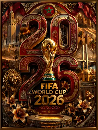 Morocco FIFA World Cup 2026 luxury poster