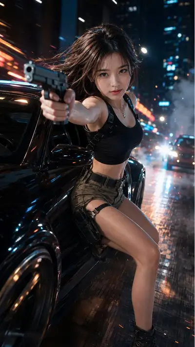 Night Chase Action Scene Prompt