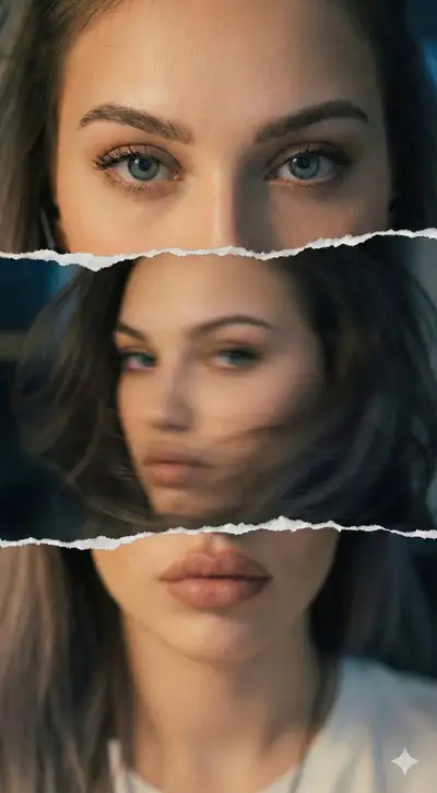 Fragmented Triptych Portrait Prompt