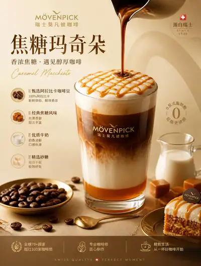 Cinematic Layered Coffee Drink Advertising Poster